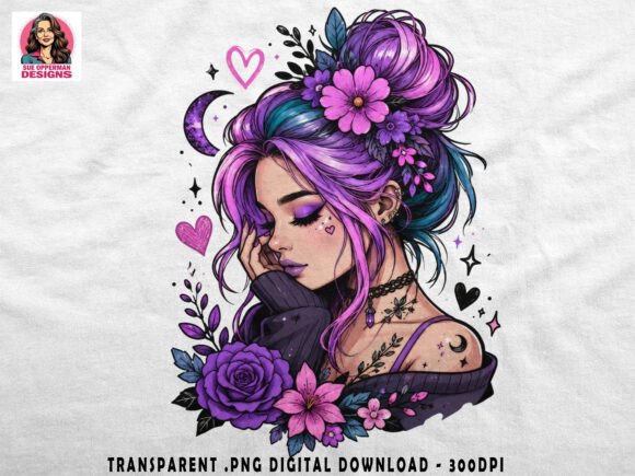 Download Purple Goth Beauty | Floral PNG - Flora Collection