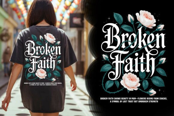 Download Broken Faith Floral Typography Tee - Flora Collection