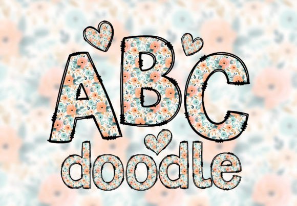 Download Cute Floral Alphabet Doodle Letters Font - Flora Collection