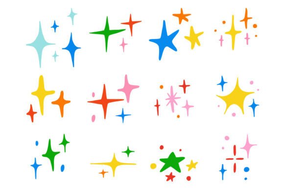 Download Colorful Sparkle Star Burst Element Set - Spa Collection
