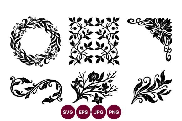 Download Ornamental Floral Flourishes Clip Art - Flora Collection