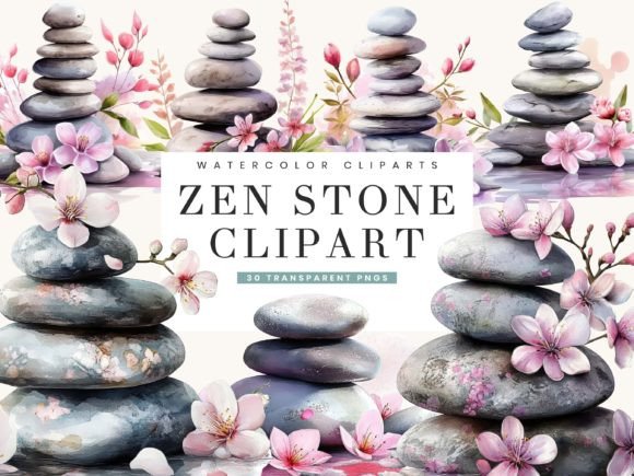 Download Zen Stones Spa Art Clipart Bundle - Spa Collection