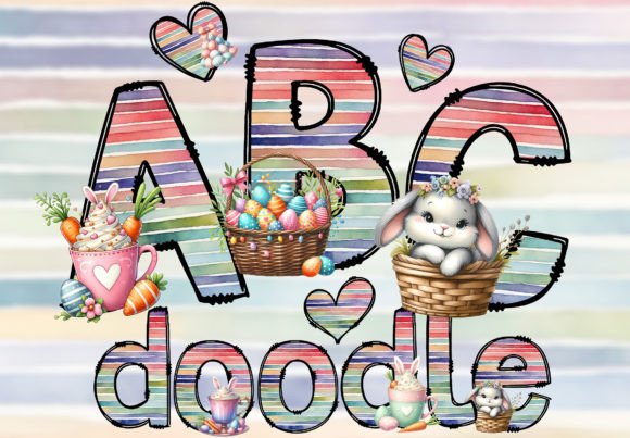 Download Easter PNG Design Doodle Letters Font - Letters font Collection