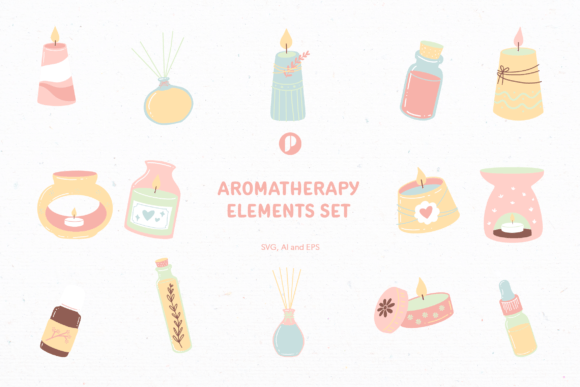 Download Aromatherapy Element Illustration Set - Aroma Collection