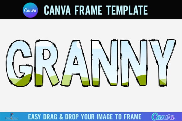 Download Granny Canva Frame Template Letters Font - Letters font Collection