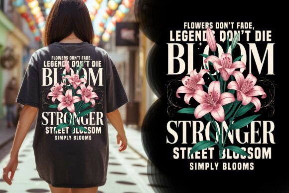 Download Bloom Stronger Floral Typography Tee - Flora Collection