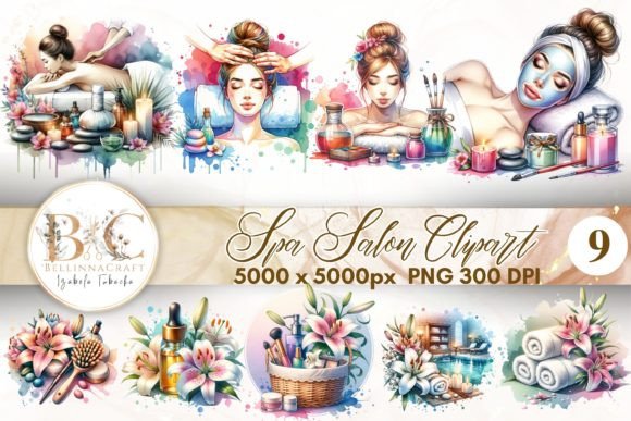 Download Watercolor Spa Salon Clipart - Spa Collection